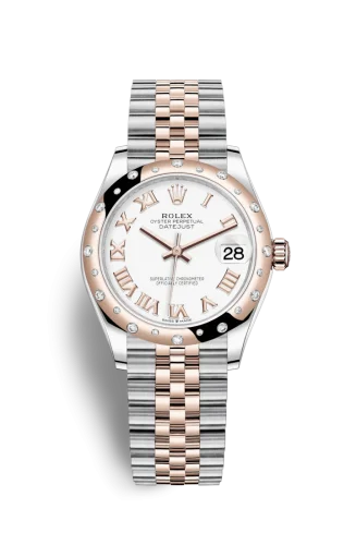Rolex - 278341RBR-0002 Datejust 31 Stainless Steel/ Rose Gold / Domed - Diamond / White - Roman / Jubilee