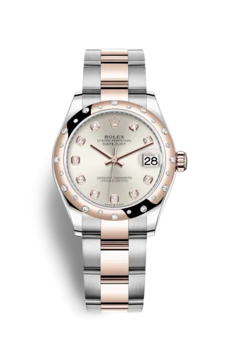 Rolex - 278341RBR-0015 Datejust 31 Stainless Steel/ Rose Gold / Domed - Diamond / Silver - Diamond / Oyster