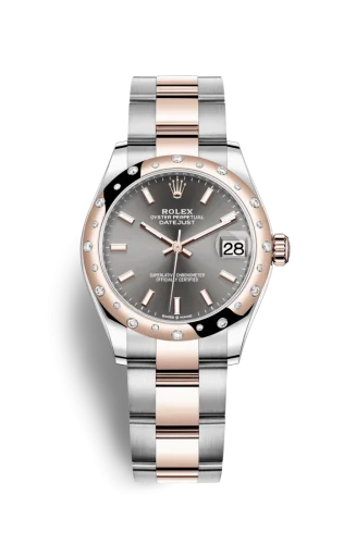 Rolex - 278341RBR-0017 Datejust 31 Stainless Steel/ Rose Gold / Domed - Diamond / Grey / Oyster