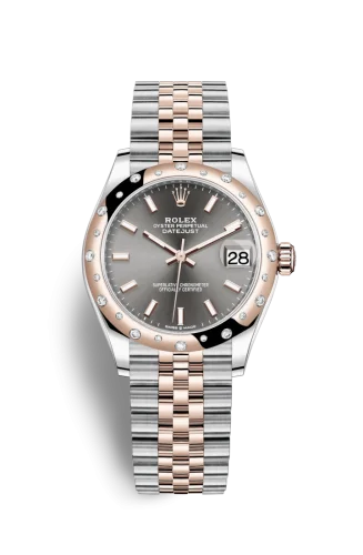 Rolex - 278341RBR-0018 Datejust 31 Stainless Steel/ Rose Gold / Domed - Diamond / Grey / Jubilee