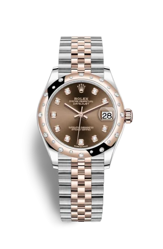 Rolex - 278341RBR-0028 Datejust 31 Stainless Steel/ Rose Gold / Domed - Diamond / Chocolate - Diamond / Jubilee