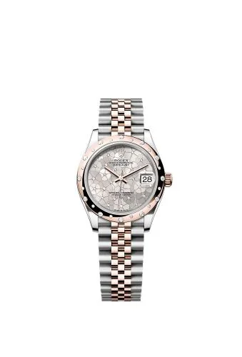 Rolex - 278341RBR-0032 Datejust 31 Stainless Steel/ Rose Gold / Domed - Diamond / Silver - Floral / Jubilee