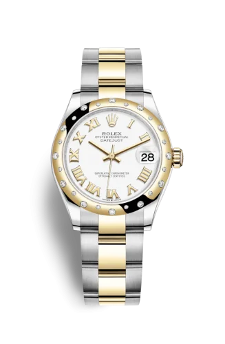 Rolex - 278343RBR-0001 Datejust 31 Stainless Steel / Yellow Gold / Domed - Diamond / White - Roman / Oyster