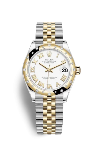 Rolex - 278343RBR-0002 Datejust 31 Stainless Steel / Yellow Gold / Domed - Diamond / White - Roman / Jubilee
