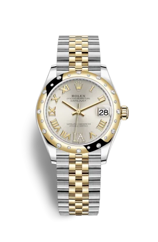Rolex - 278343RBR-0004 Datejust 31 Stainless Steel / Yellow Gold / Domed - Diamond / Silver - Roman / Jubilee