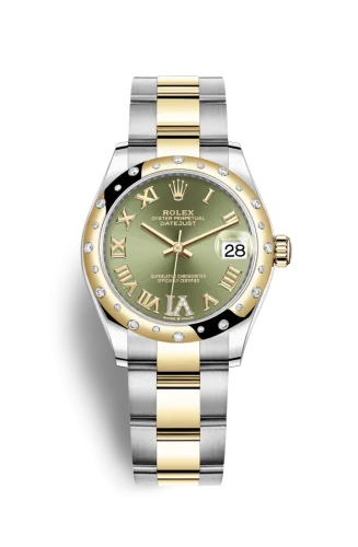 Rolex - 278343RBR-0015 Datejust 31 Stainless Steel / Yellow Gold / Domed - Diamond / Olive - Roman / Oyster