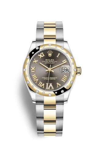 Rolex - 278343RBR-0017 Datejust 31 Stainless Steel / Yellow Gold / Domed - Diamond / Grey - Roman / Oyster