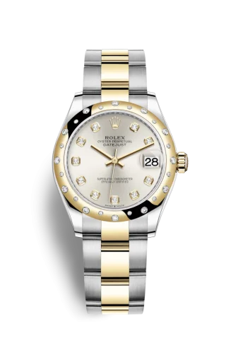 Rolex - 278343RBR-0019 Datejust 31 Stainless Steel / Yellow Gold / Domed - Diamond / Silver - Diamond / Oyster