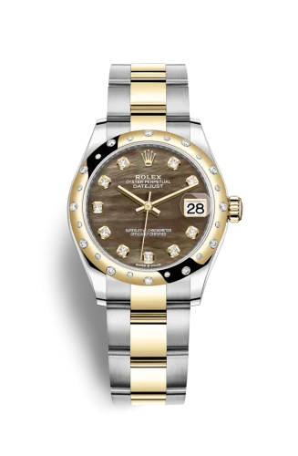 Rolex - 278343RBR-0023 Datejust 31 Stainless Steel / Yellow Gold / Domed - Diamond / Black MOP / Oyster