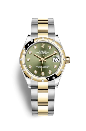 Rolex - 278343RBR-0029 Datejust 31 Stainless Steel / Yellow Gold / Domed - Diamond / Olive - Diamond / Oyster