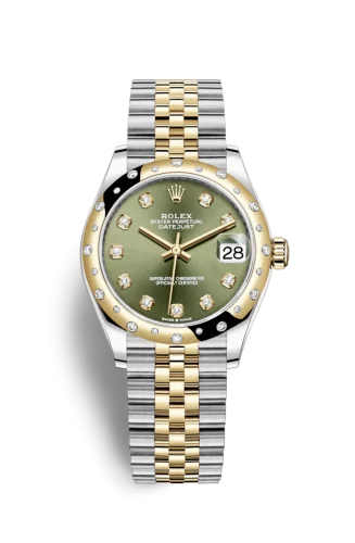 Rolex - 278343RBR-0030 Datejust 31 Stainless Steel / Yellow Gold / Domed - Diamond / Olive - Diamond / Jubilee