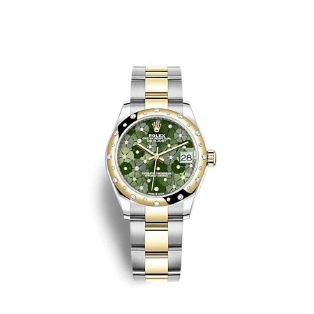 Rolex - 278343RBR-0031 Datejust 31 Stainless Steel / Yellow Gold / Domed - Diamond / Olive - Floral / Oyster