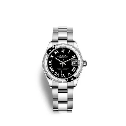 Rolex - 278344RBR-0001 Datejust 31 Stainless Steel Domed Diamond / Oyster / Black - Roman