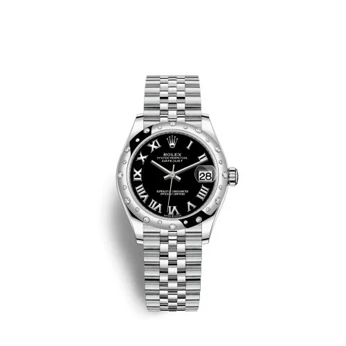Rolex - 278344RBR-0002 Datejust 31 Stainless Steel Domed Diamond / Jubilee / Black - Roman
