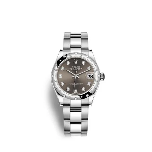 Rolex - 278344RBR-0007 Datejust 31 Stainless Steel Domed Diamond / Oyster / Grey - Diamond