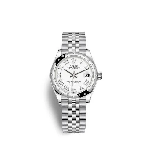 Rolex - 278344RBR-0012 Datejust 31 Stainless Steel Domed Diamond / Jubilee / White - Roman