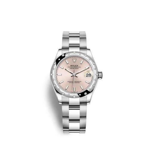 Rolex - 278344RBR-0015 Datejust 31 Stainless Steel Domed Diamond / Oyster / Pink