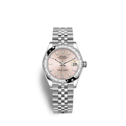 Rolex - 278344RBR-0016 Datejust 31 Stainless Steel Domed Diamond / Jubilee / Pink