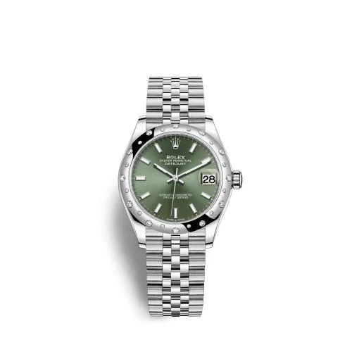 Rolex - 278344RBR-0020 Datejust 31 Stainless Steel Domed Diamond / Jubilee / Green
