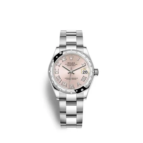 Rolex - 278344RBR-0021 Datejust 31 Stainless Steel Domed Diamond / Oyster / Pink - Roman