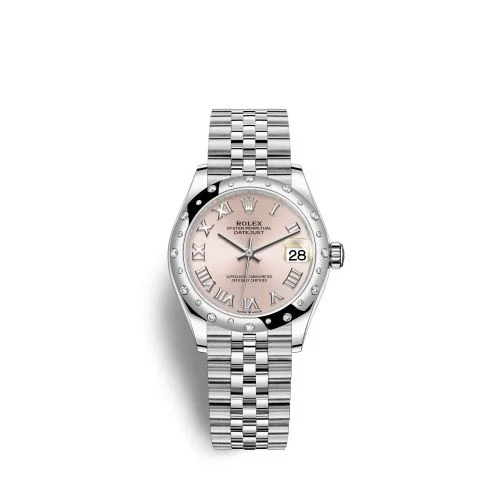 Rolex - 278344RBR-0022 Datejust 31 Stainless Steel Domed Diamond / Jubilee / Pink - Roman