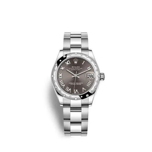 Rolex - 278344RBR-0023 Datejust 31 Stainless Steel Domed Diamond / Oyster / Grey - Roman