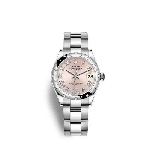 Rolex - 278344RBR-0025 Datejust 31 Stainless Steel Domed Diamond / Oyster / Pink - Roman