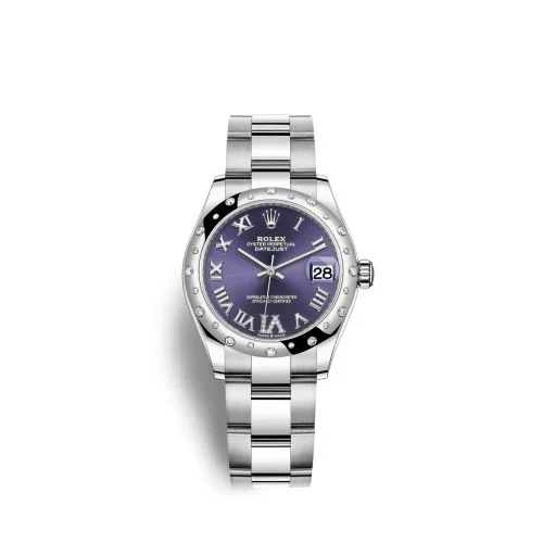 Rolex - 278344RBR-0027 Datejust 31 Stainless Steel Domed Diamond / Oyster / Aubergine - Roman
