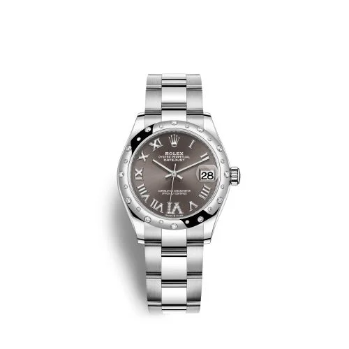 Rolex - 278344RBR-0029 Datejust 31 Stainless Steel Domed Diamond / Oyster / Grey - Roman