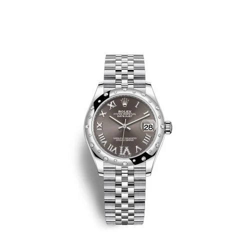Rolex - 278344RBR-0030 Datejust 31 Stainless Steel Domed Diamond / Jubilee / Grey - Roman
