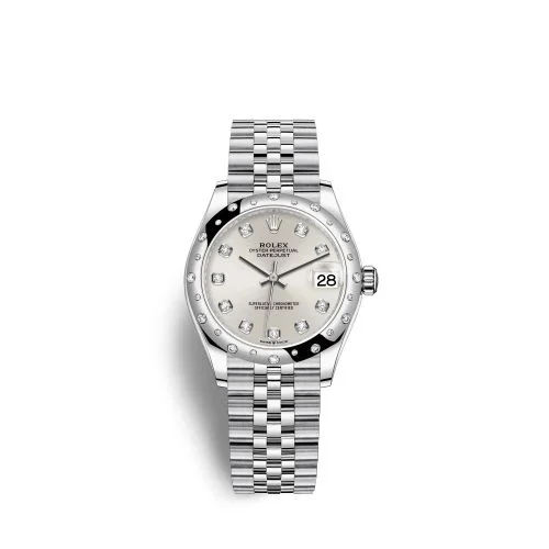 Rolex - 278344RBR-0032 Datejust 31 Stainless Steel Domed Diamond / Jubilee / Silver - Diamond