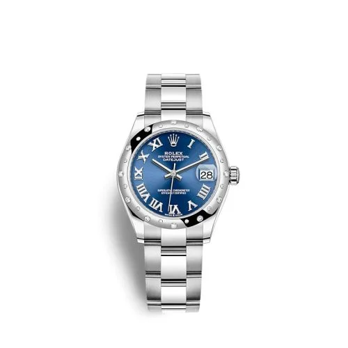 Rolex - 278344RBR-0035 Datejust 31 Stainless Steel / Domed - Diamond / Blue - Roman / Oyster