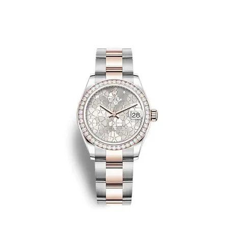 Rolex - 278381RBR-0031 Datejust 31 Stainless Steel - Rose Gold / Diamond/ Silver - Floral / Oyster