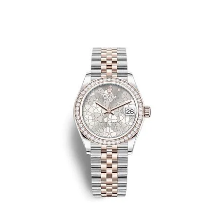 Rolex - 278381RBR-0032 Datejust 31 Stainless Steel/ Rose Gold - Diamond / Silver - Floral / Jubilee