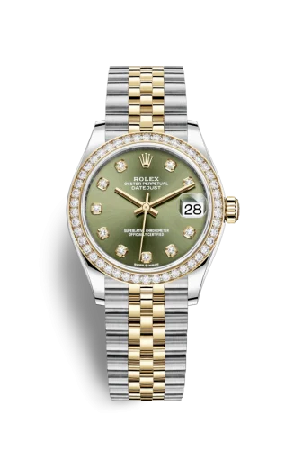 Rolex - 278383RBR-0030 Datejust 31 Stainless Steel / Yellow Gold / Diamond / Olive - Diamond / Jubilee