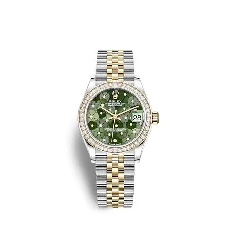 Rolex - 278383RBR-0032 Datejust 31 Stainless Steel - Yellow Gold / Diamond/ Olive - Floral / Jubilee