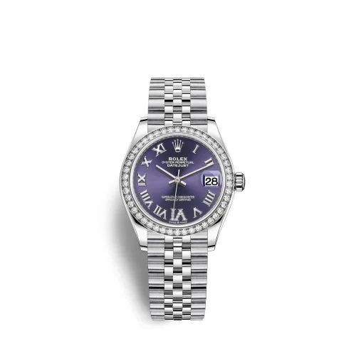 Rolex - 278384RBR-0030 Datejust 31 Stainless Steel Diamond / Jubilee / Aubergine - Roman