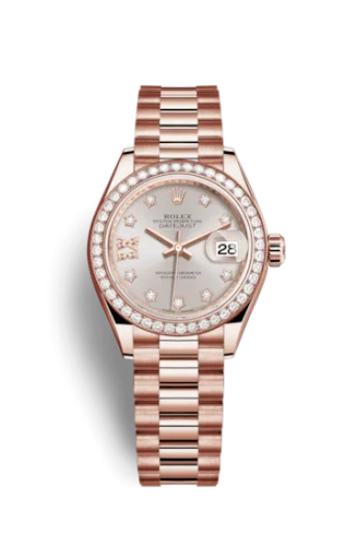 Rolex - 279135rbr-0003 Lady-Datejust 28 Everose Diamond / President / Sundust Diamond