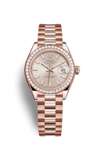 Rolex - 279135rbr-0006 Lady-Datejust 28 Everose Diamond / President / Sundust