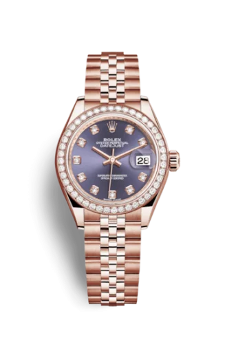 Rolex - 279135RBR-0011 Lady-Datejust 28 Everose Diamond / Jubilee / Aubergine