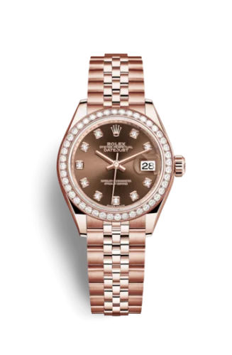 Rolex - 279135RBR-0018 Lady-Datejust 28 Everose Diamond / Jubilee / Chocolate Diamond