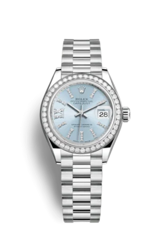 Rolex - 279136rbr-0001 Lady-Datejust 28 Platinum Diamond / President / Ice Blue Diamonds
