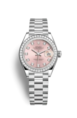 Rolex - 279136rbr-0005 Lady-Datejust 28 Platinum Diamond / President / Pink Diamond