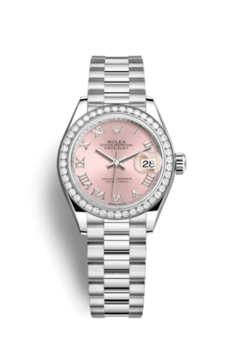 Rolex - 279136rbr-0012 Lady-Datejust 28 Platinum Diamond / President / Pink Roman