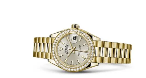 Rolex Rolex - 279138RBR-0005 Lady-Datejust 28 Yellow Gold Diamond / President / Silver