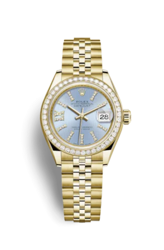 Rolex - 279138rbr-0009 Lady-Datejust 28 Yellow Gold Diamond / Jubilee / Cornflower Diamonds