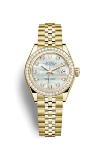 Rolex - 279138RBR-0016 Lady-Datejust 28 Yellow Gold Diamond / Jubilee / MOP