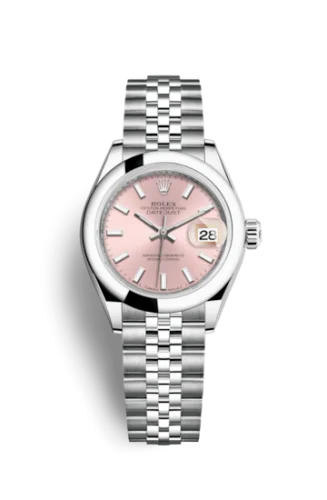 Rolex - 279160-0001 Lady-Datejust 28 Stainless Steel Domed / Jubilee / Pink