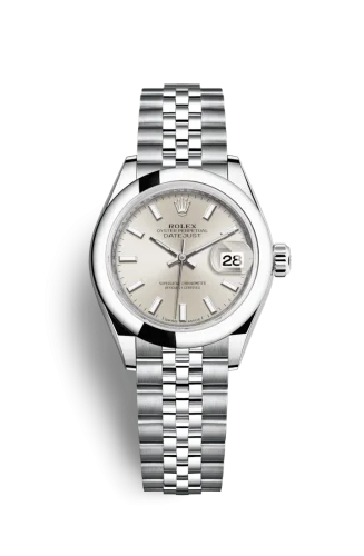 Rolex - 279160-0005 Lady-Datejust 28 Stainless Steel Domed / Silver / Jubilee