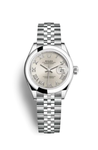Rolex - 279160-0007 Lady-Datejust 28 Stainless Steel Domed / Jubilee / Silver Roman